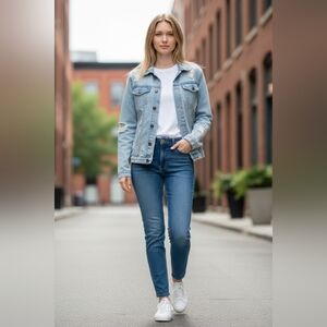 Carbon Denim Distressed Jacket Size Large